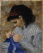 Pierre-Auguste Renoir Lise Sewing France oil painting artist